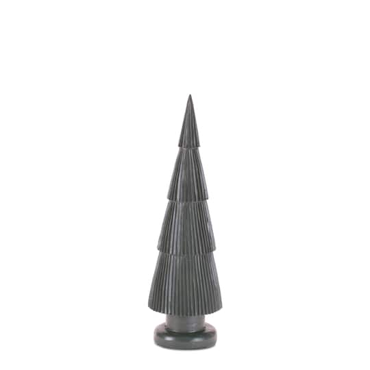 Melrose Green Ribbed Resin Christmas Tree Set